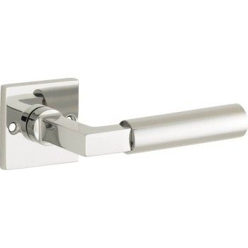 Deurkruk Bauhaus Style vierkant rozet glans nikkel