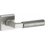 Deurkruk Bauhaus Style vierkant rozet mat nikkel ongelakt