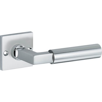 Deurkruk Bauhaus Style vierkant rozet glans chroom