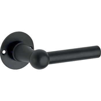 Deurkruk Chemin de Fer 85mm rond rozet mat zwart