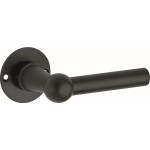 Deurkruk Chemin de Fer 100mm rond rozet mat zwart