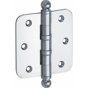 Kogellager scharnier 89x89 glans chroom bol