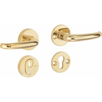 Veiligheidsset Halfsabel Elegant messing ongelakt KT achterdeur