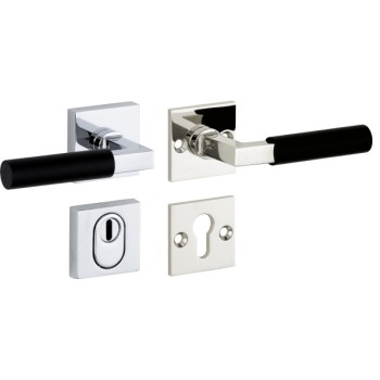 Veiligheidsset Bauhaus glans nikkel ebben/glans chroom op rozet achterdeur