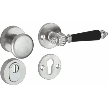 Veiligheidsset Nouveau antiek nikkel/antiek chroom ebben voordeur KT