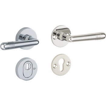 Veiligheidsset Art Deco glans chroom/glans nikkel KT achterdeur