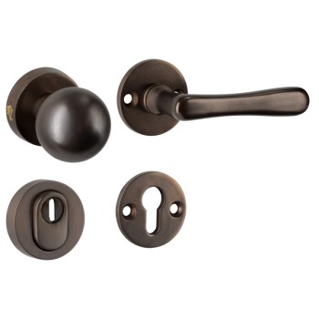 Veiligheidsset Linea antiek brons kogel voordeur KT