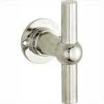 Deurkruk Chemin de Fer T 100mm (enkel) rond rozet glans nikkel