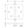 Kogellager scharnier 89x89 antiek nikkel bol