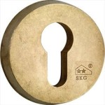 Cilinderrozet SKG Elegant BU messing getrommeld ongelakt
