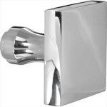 Deurknop Bauhaus tbv SKG schild glans chroom