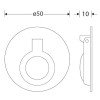 Luikring rond 50mm mat nikkel gelakt