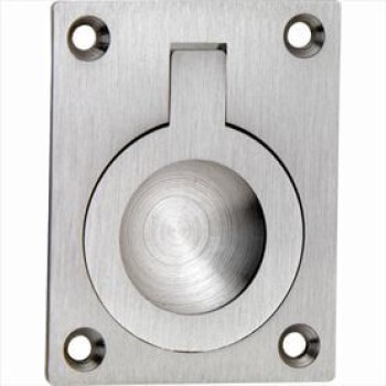 Luikring rechthoekig 50x38mm mat nikkel ongelakt