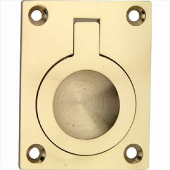 Luikring rechthoekig 60x47mm messing gepolijst gelakt