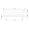 Meubelgreep 160mm Dual glans nikkel