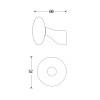 Knop Paddestoel tbv SKG schild glans chroom