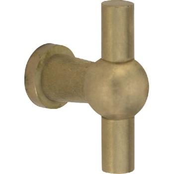 Meubelknop Chemin de Fer messing getrommeld ongelakt 58x10mm