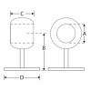 RVS middensteun bol 38mm