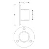 RVS muurflens 38mm