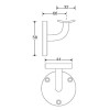 Leuninghouder RVS hol