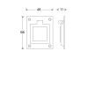 Luikring rechthoekig 66x48mm glans chroom