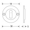 Sleutelrozet Chemin de Fer 40mm glans nikkel