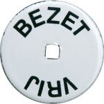 Plaatje vrij bezet emaille wit Nederlands 