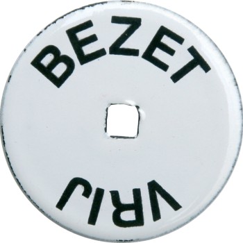 Plaatje vrij bezet emaille wit Nederlands 