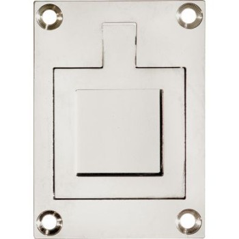 Luikring rechthoekig 66x48mm glans nikkel 