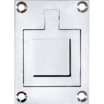 Luikring rechthoekig 66x48mm glans chroom