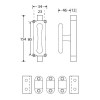 Kruisespagnolet Linea messing gepolijst gelakt